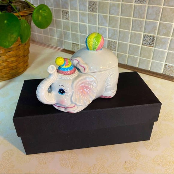 Vintage Circus elephant trinket box dish - Picture 1 of 6